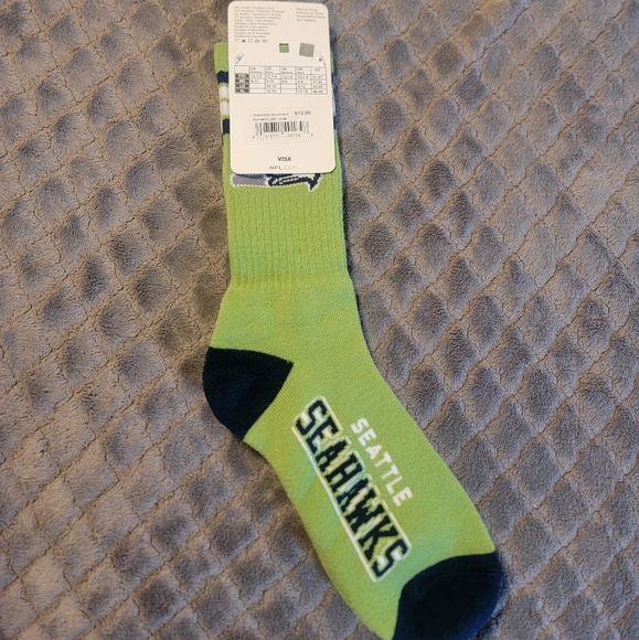NFL Team Green and Navy Seahawks Socks - Picture 5 of 5